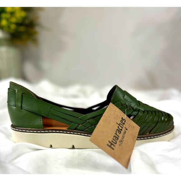 Huaraches by BearPaw Womens Leather Slip On Sandals Military Green 12 - Picture 10 of 16